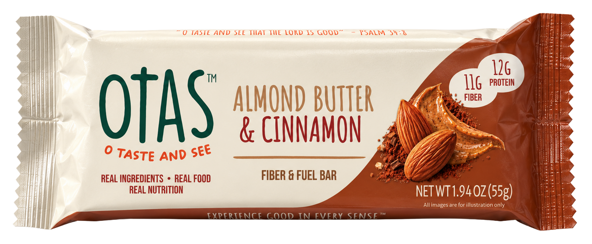 OTAS Fiber & Fuel Bar — Almond Butter & Cinnamon (12-Pack)