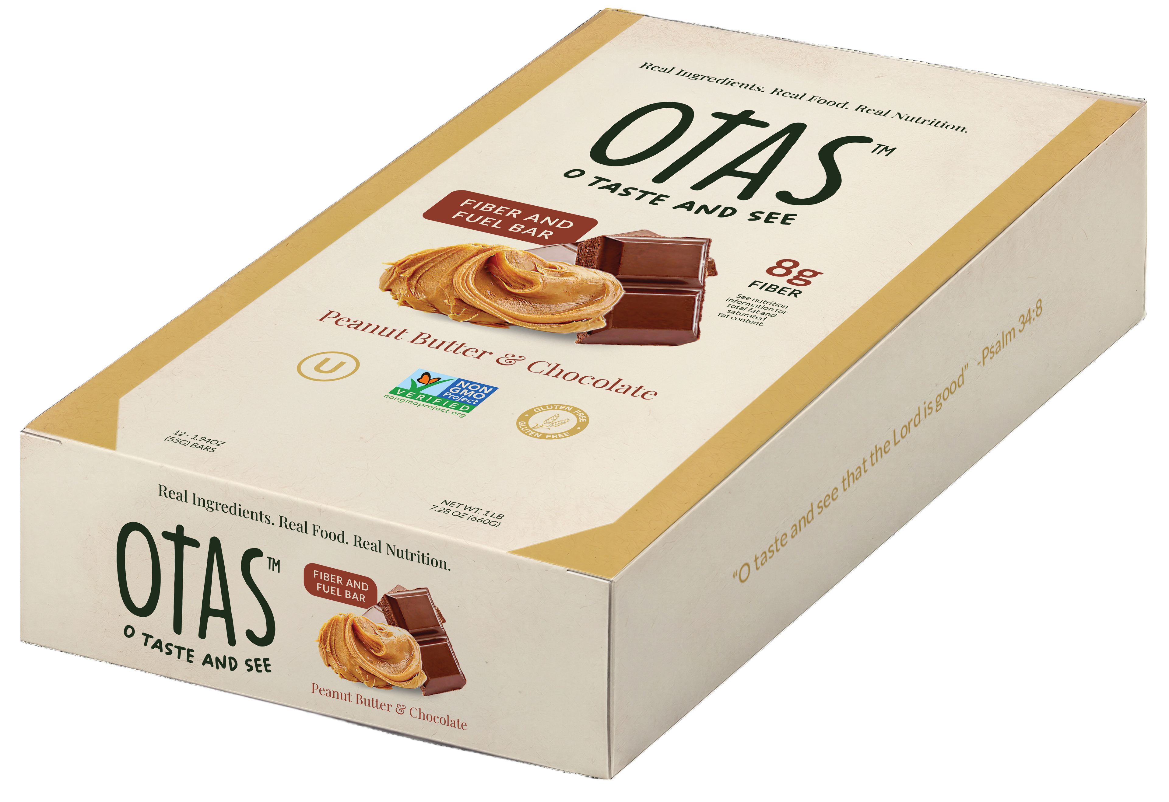 OTAS Fiber & Fuel Bar — Peanut Butter & Chocolate (12-Pack)