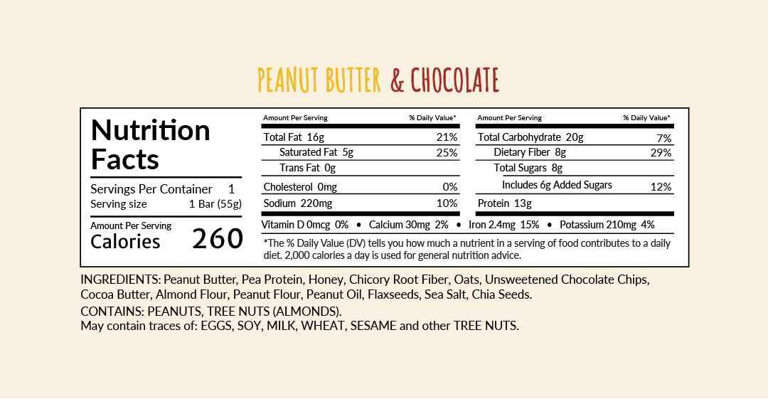 OTAS Fiber & Fuel Bar — Peanut Butter & Chocolate (12-Pack)